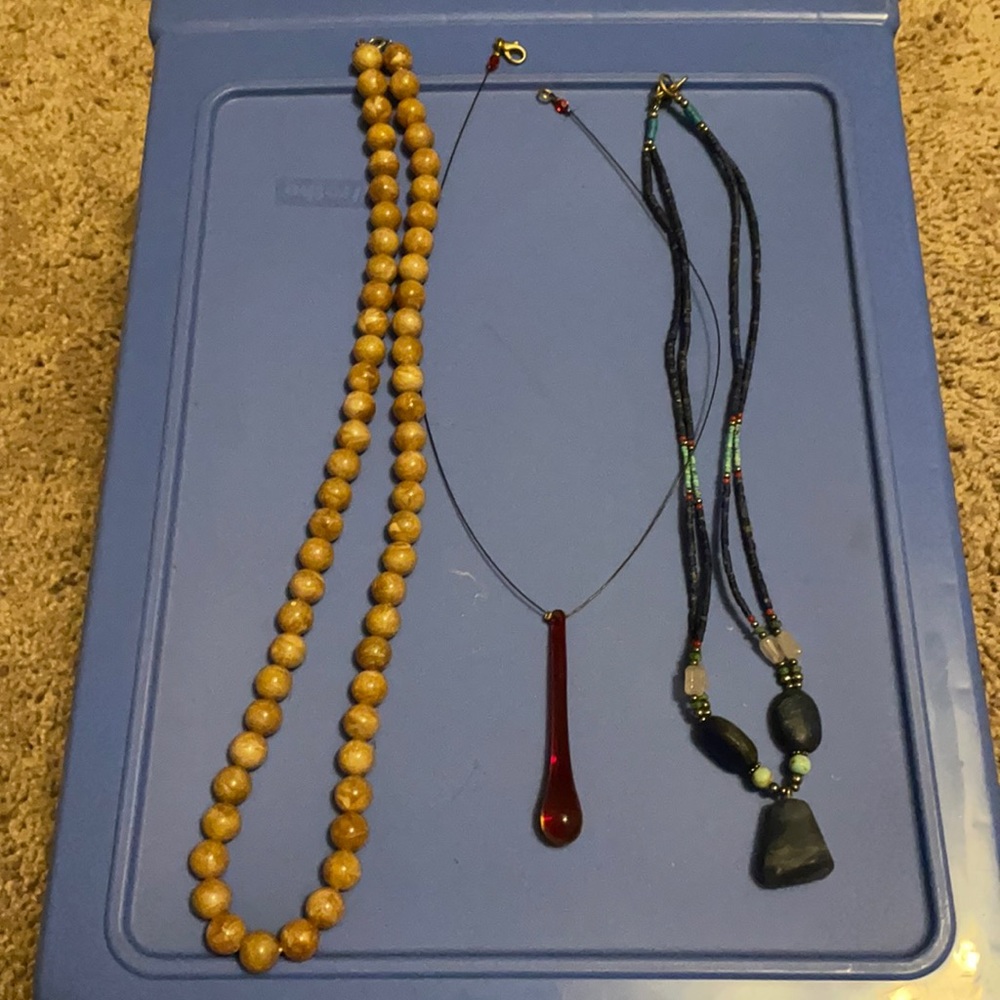 Glass, Stone, and Gem Necklace Bundle